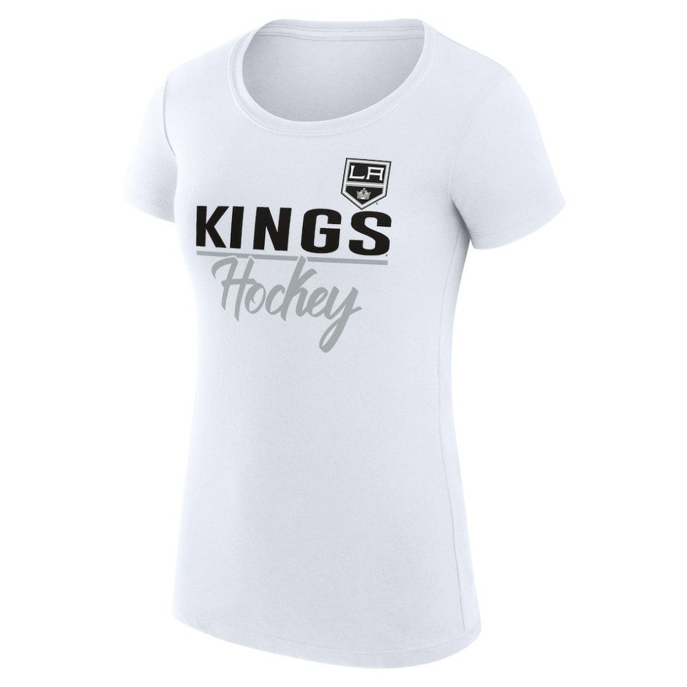 Los Angeles Kings - G-III 4Her by Carl Banks Women's Super-Slim Fit Lightweight Team Sport T-Shirt White