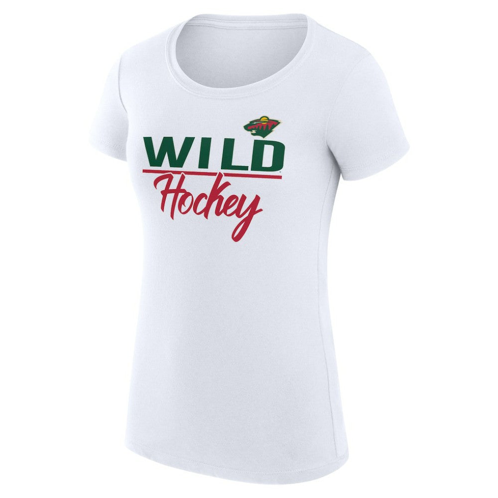 Minnesota Wild - G-III 4Her by Carl Banks Women's Super-Slim Fit Lightweight Team Sport T-Shirt White