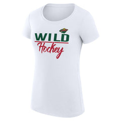 Minnesota Wild - G-III 4Her by Carl Banks Women's Super-Slim Fit Lightweight Team Sport T-Shirt White