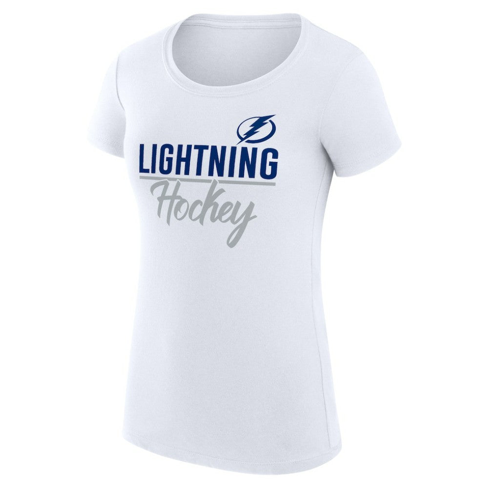Tampa Bay Lightning - G-III 4Her by Carl Banks Women's Super-Slim Fit Lightweight Team Sport T-Shirt White