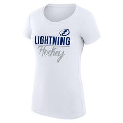 Tampa Bay Lightning - G-III 4Her by Carl Banks Women's Super-Slim Fit Lightweight Team Sport T-Shirt White