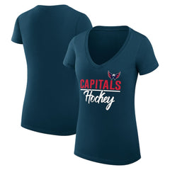 Washington Capitals G-III 4Her by Carl Banks Women's Super-Slim Fit Lightweight Graphic T-Shirt Navy