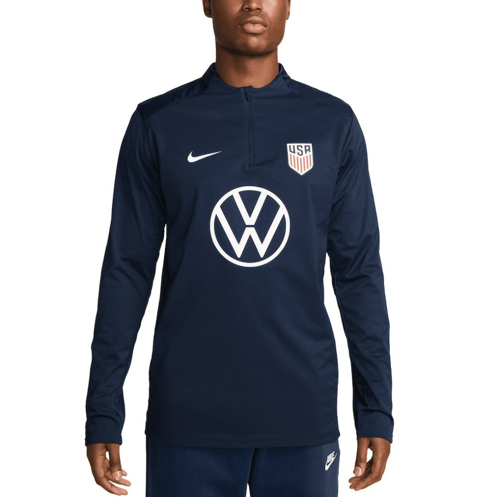 Nike USMNT 2024 Strike Drill Performance Quarter-Zip Pullover Top - Navy