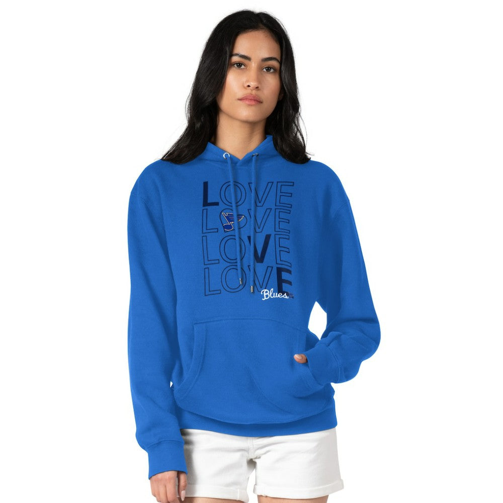 St. Louis Blues - G-III 4Her by Carl Banks Women's Hockey Love Fleece Pullover Hoodie Blue