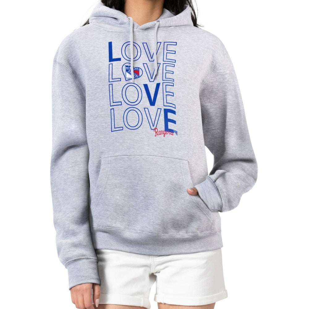New York Rangers G-III 4Her by Carl Banks Women's Hockey Love Fleece Pullover Hoodie Gray
