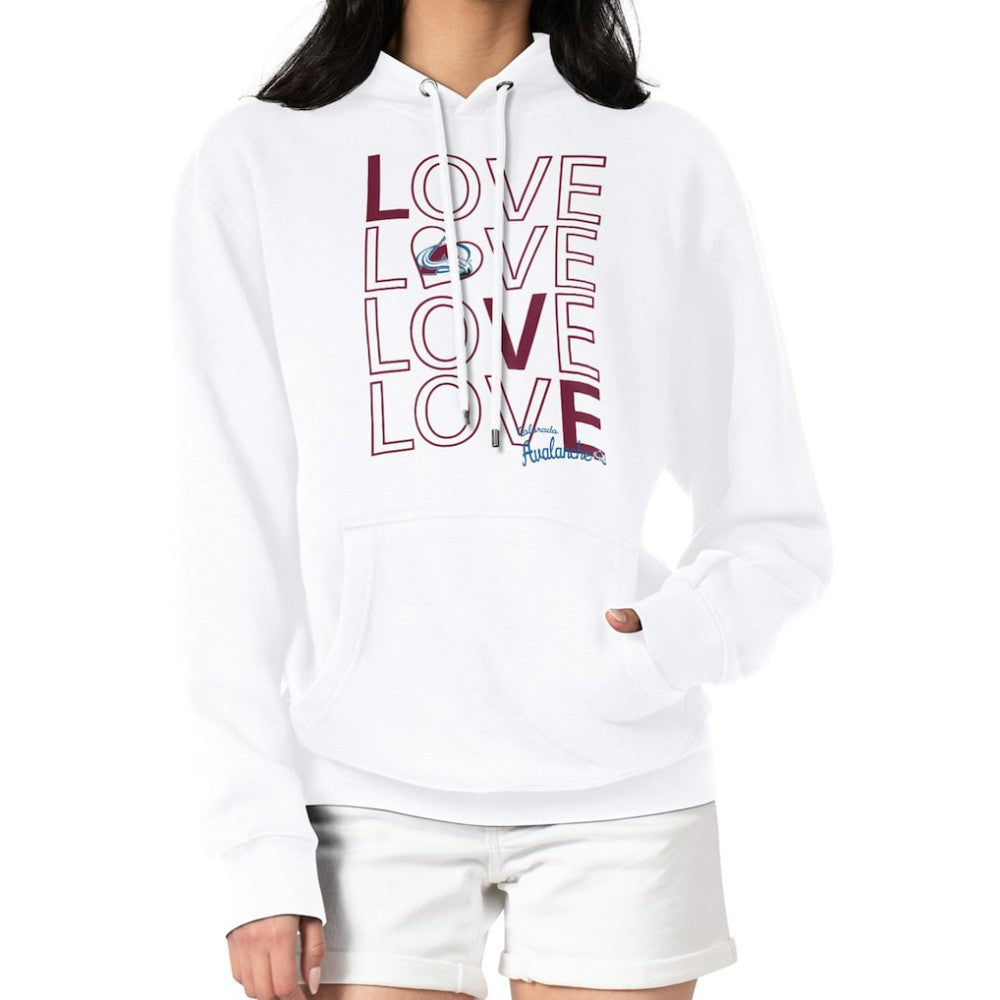 Colorado Avalanche - G-III 4Her by Carl Banks Women's Hockey Love Fleece Pullover Hoodie White