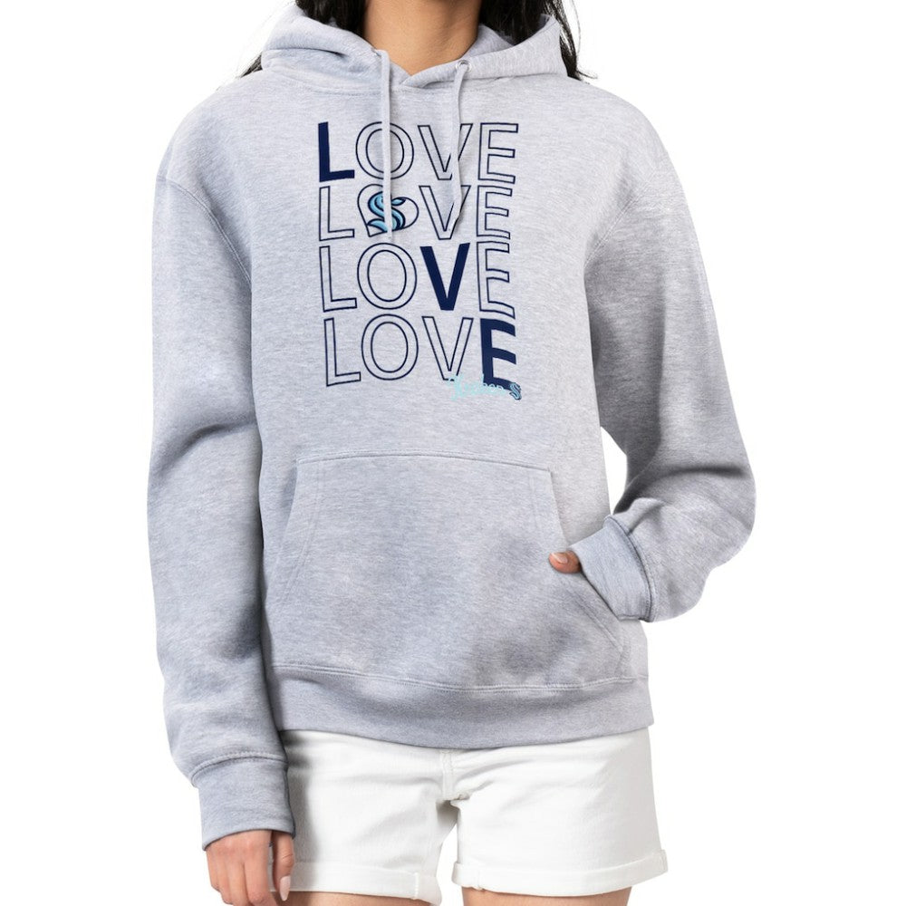Seattle Kraken G-III 4Her by Carl Banks Women's Hockey Love Fleece Pullover Hoodie Gray