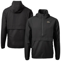 Baltimore Ravens Cutter & Buck Charter Eco Recycled Anorak Half-Zip Jacket Black - NFL