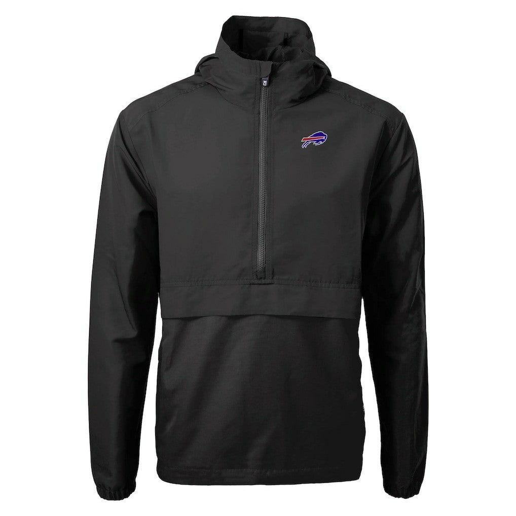 Buffalo Bills Cutter & Buck Charter Eco Recycled Anorak Half-Zip Jacket Black - NFL