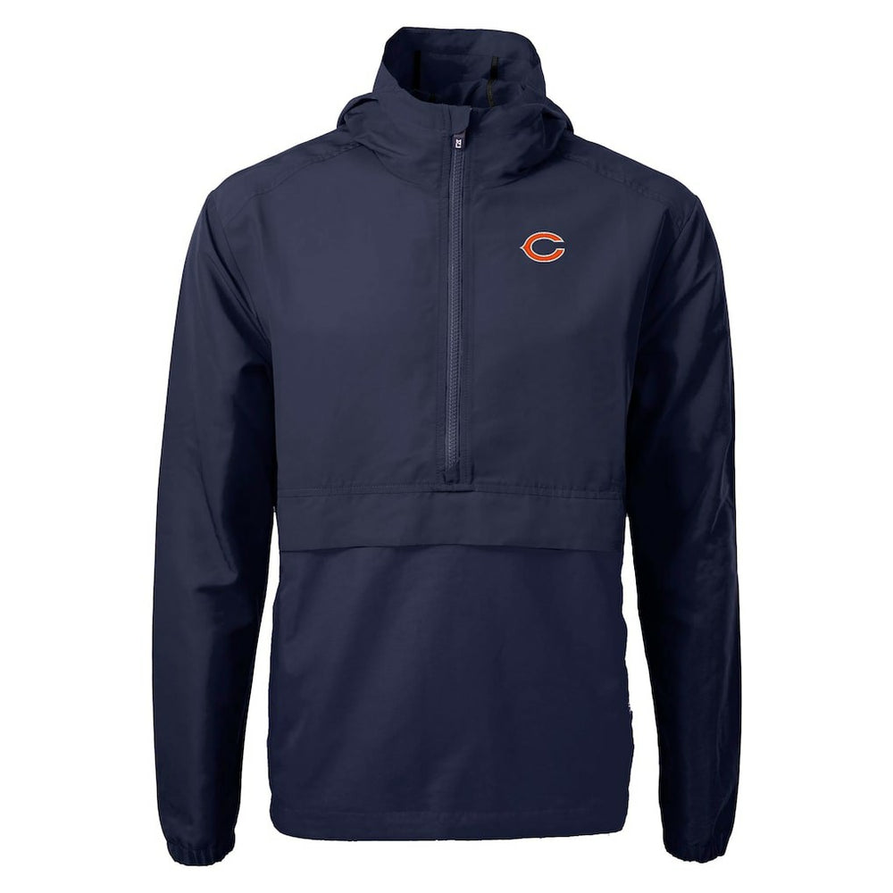 Chicago Bears Cutter & Buck Charter Eco Recycled Anorak Half-Zip Jacket Navy - NFL