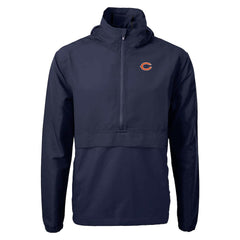Chicago Bears Cutter & Buck Charter Eco Recycled Anorak Half-Zip Jacket Navy - NFL