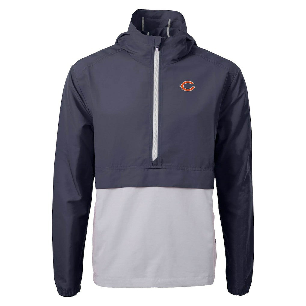 Chicago Bears Cutter & Buck Charter Eco Recycled Anorak Half-Zip Jacket Blue - NFL