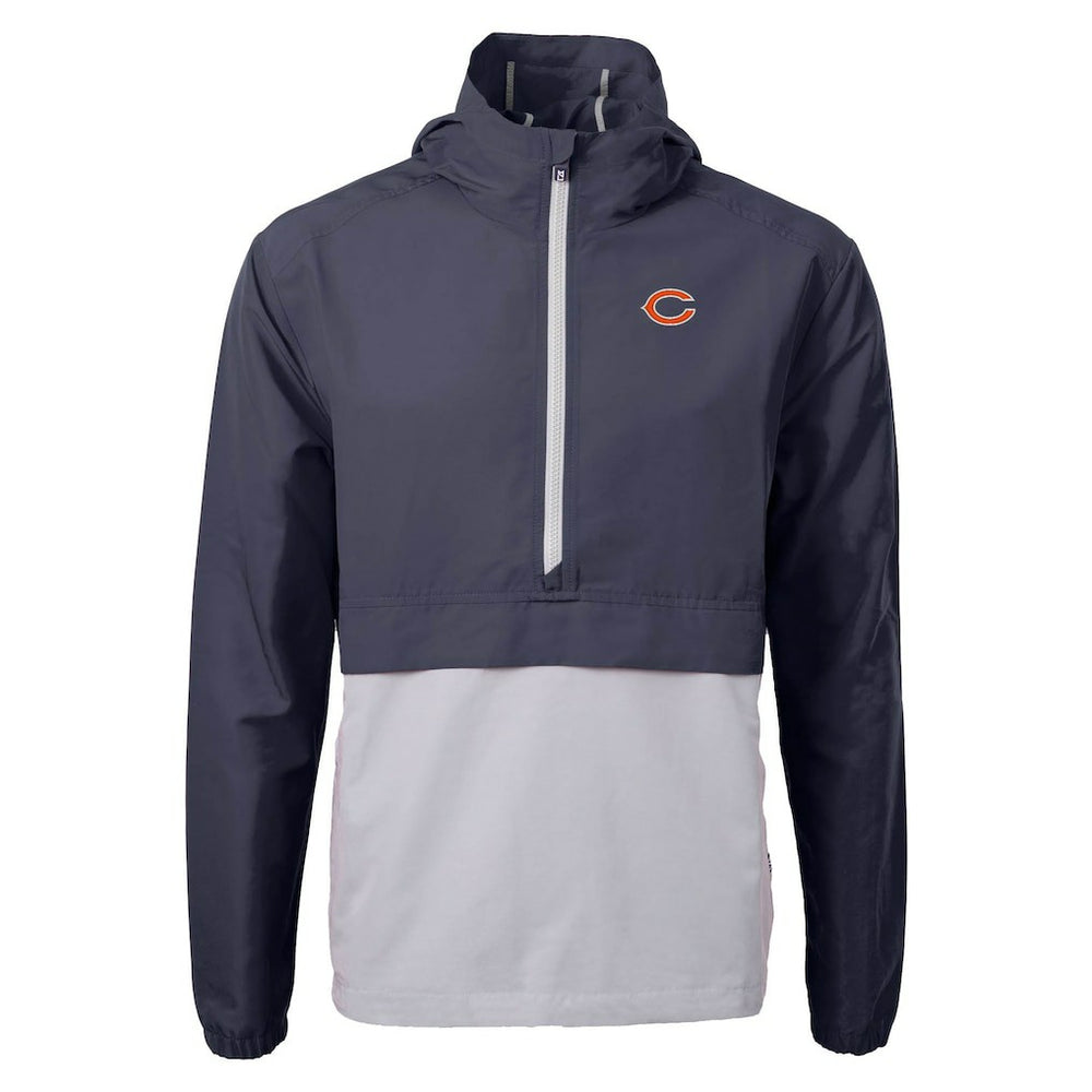 Chicago Bears Cutter & Buck Charter Eco Recycled Anorak Half-Zip Jacket Blue - NFL