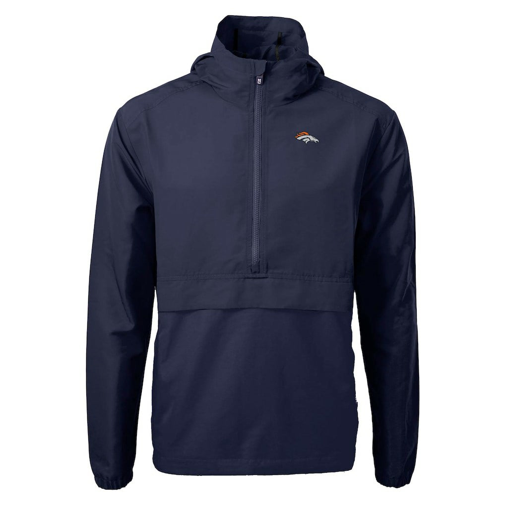 Denver Broncos Cutter & Buck Charter Eco Recycled Anorak Half-Zip Jacket Blue - NFL