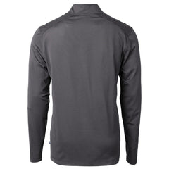 Carolina Panthers Cutter & Buck Virtue Eco Pique Micro Stripe Recycled Quarter-Zip Pullover Top Black/Gray - NFL