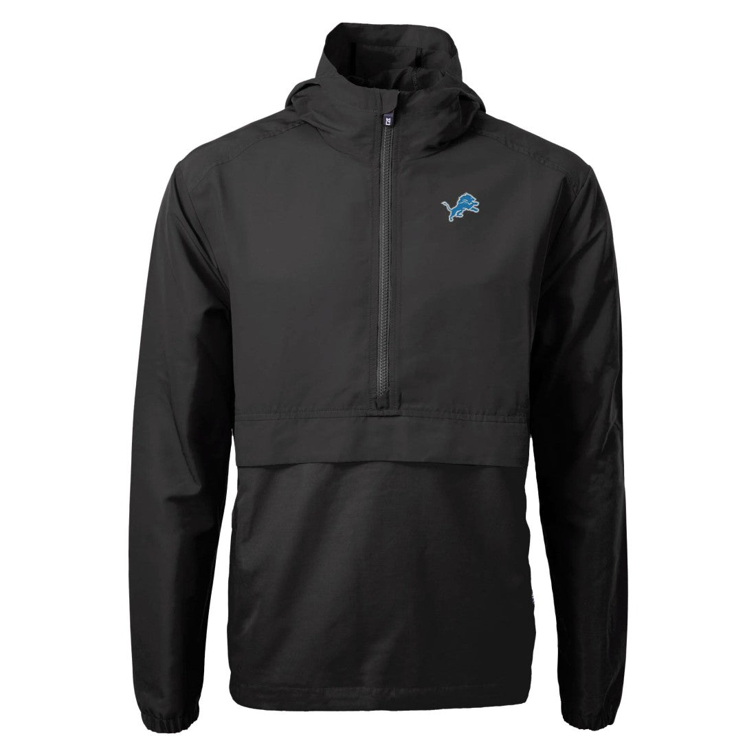 Detroit Lions Cutter & Buck Charter Eco Recycled Anorak Half-Zip Jacket Black - NFL