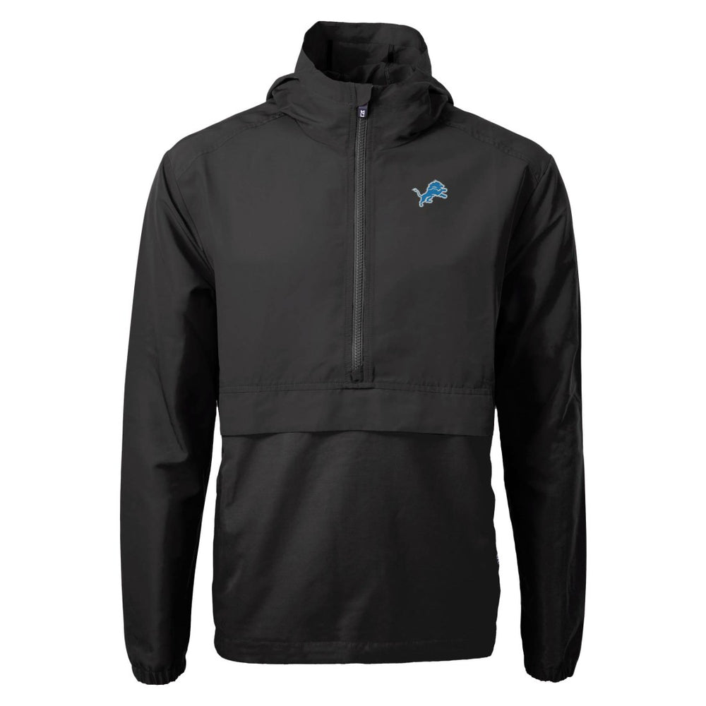 Detroit Lions Cutter & Buck Charter Eco Recycled Anorak Half-Zip Jacket Black - NFL