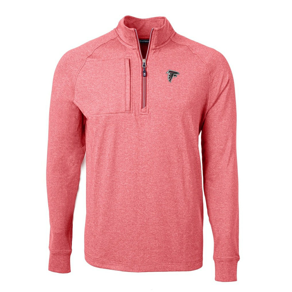 Atlanta Falcons Cutter & Buck Adapt Eco Knit Quarter-Zip Pullover Top Heather Red - NFL