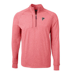 Atlanta Falcons Cutter & Buck Adapt Eco Knit Quarter-Zip Pullover Top Heather Red - NFL