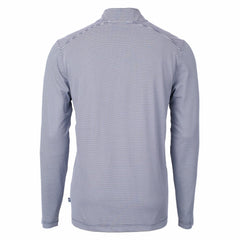 Detroit Lions Cutter & Buck Virtue Eco Pique Micro Stripe Recycled Quarter-Zip Pullover Top Navy/White - NFL