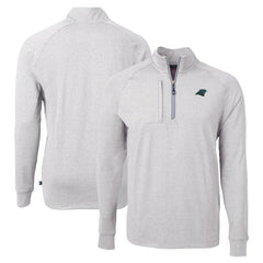 Carolina Panthers Cutter & Buck Adapt Eco Knit Quarter-Zip Pullover Top Heather Gray - NFL