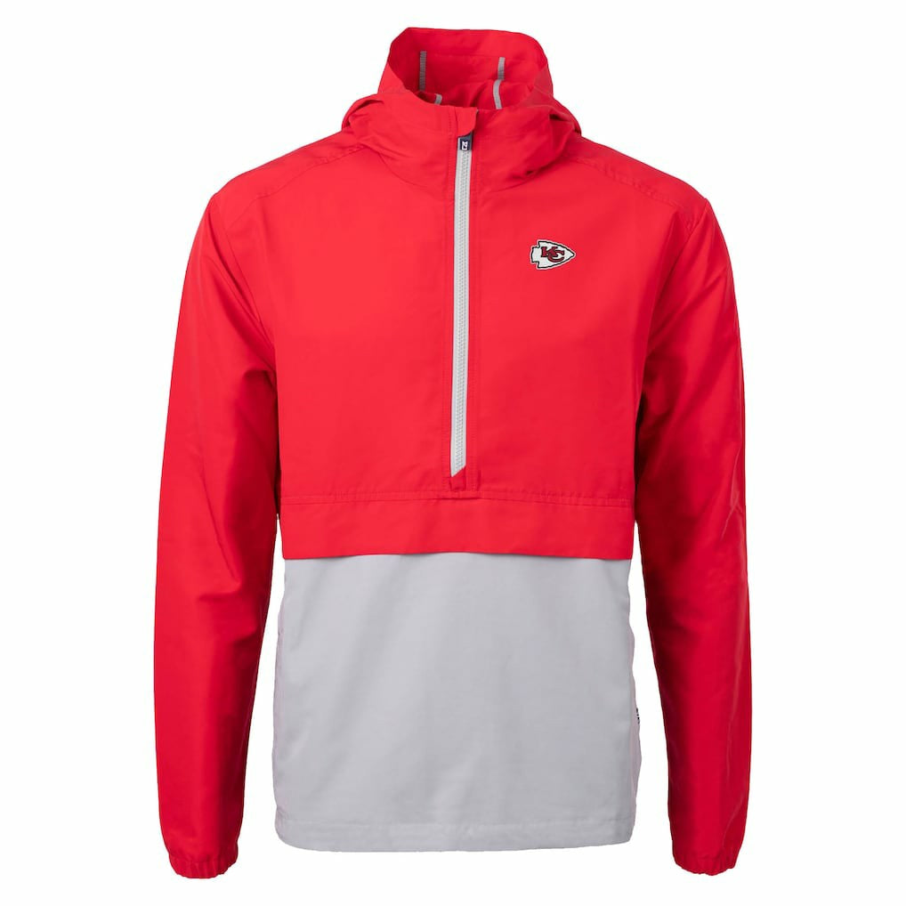 Kansas City Chiefs Cutter & Buck Charter Eco Recycled Anorak Half-Zip Jacket Red - NFL
