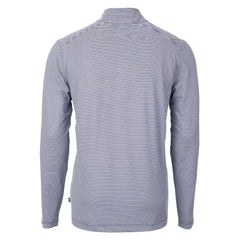 Green Bay Packers Cutter & Buck Virtue Eco Pique Micro Stripe Recycled Quarter-Zip Pullover Top Navy/White - NFL