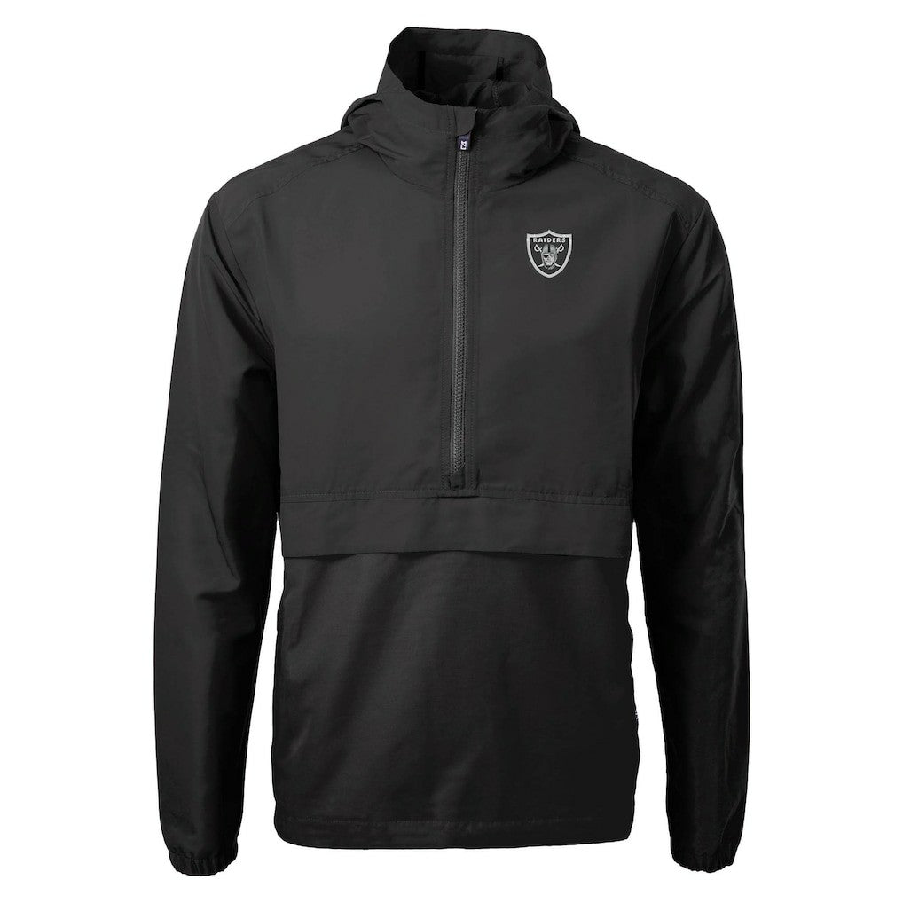 Las Vegas Raiders Cutter & Buck Charter Eco Recycled Anorak Half-Zip Jacket Black - NFL