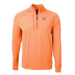 Chicago Bears Cutter & Buck Adapt Eco Knit Quarter-Zip Pullover Top Heather Orange - NFL