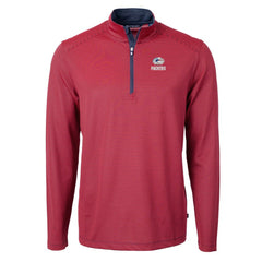 Green Bay Packers Cutter & Buck Virtue Eco Pique Micro Stripe Recycled Quarter-Zip Pullover Top Red/Navy - NFL
