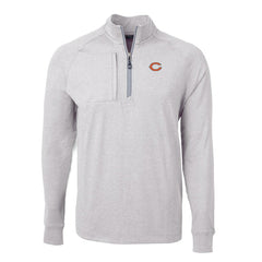 Chicago Bears Cutter & Buck Adapt Eco Knit Quarter-Zip Pullover Top Heather Gray - NFL