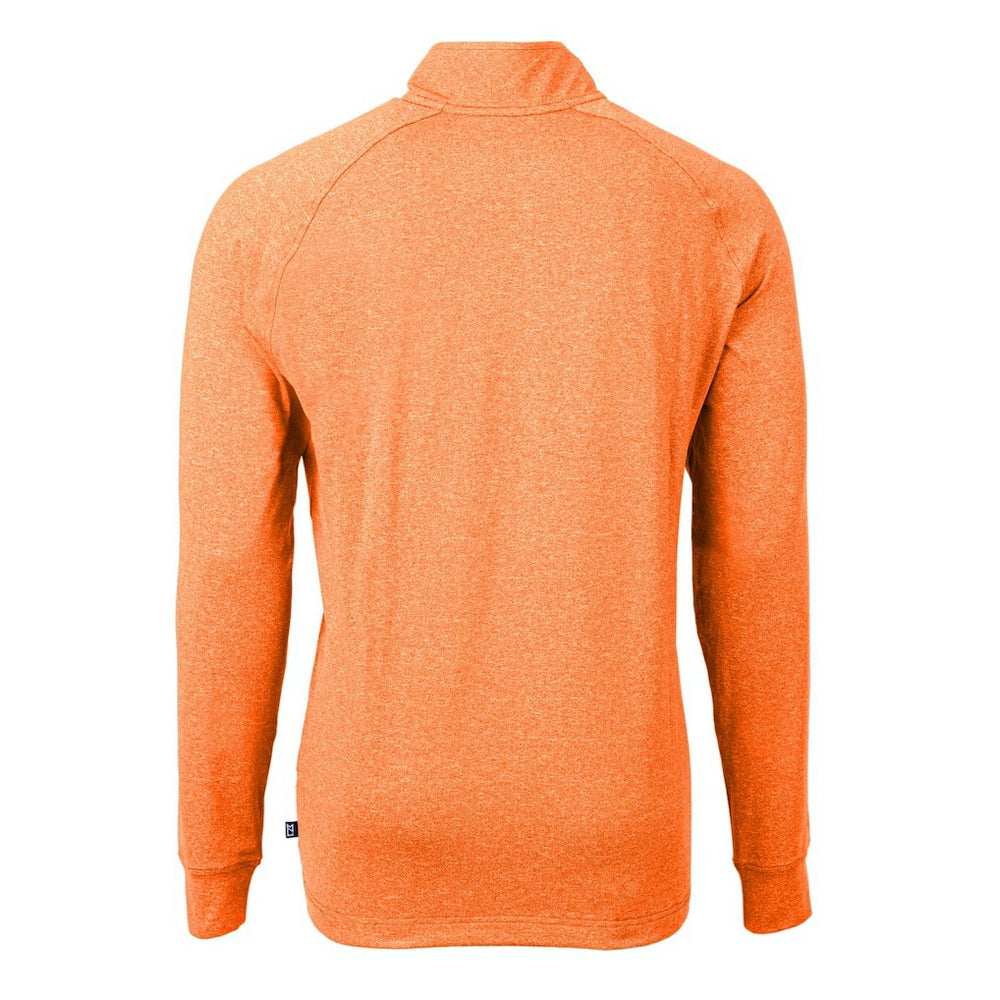 Cleveland Browns Cutter & Buck Adapt Eco Knit Quarter-Zip Pullover Top Heather Orange - NFL