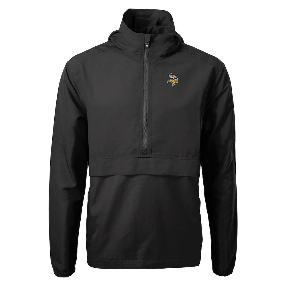 Minnesota Vikings Cutter & Buck Charter Eco Recycled Anorak Half-Zip Jacket Black - NFL