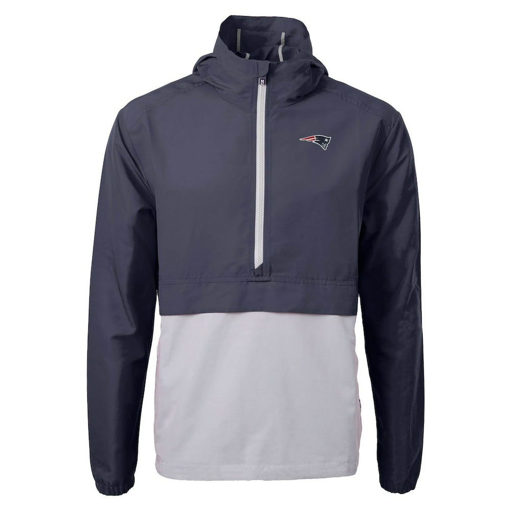New England Patriots Cutter & Buck Charter Eco Recycled Anorak Half-Zip Jacket Blue - NFL