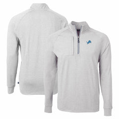 Detroit Lions Cutter & Buck Adapt Eco Knit Quarter-Zip Pullover Top Heather Gray - NFL