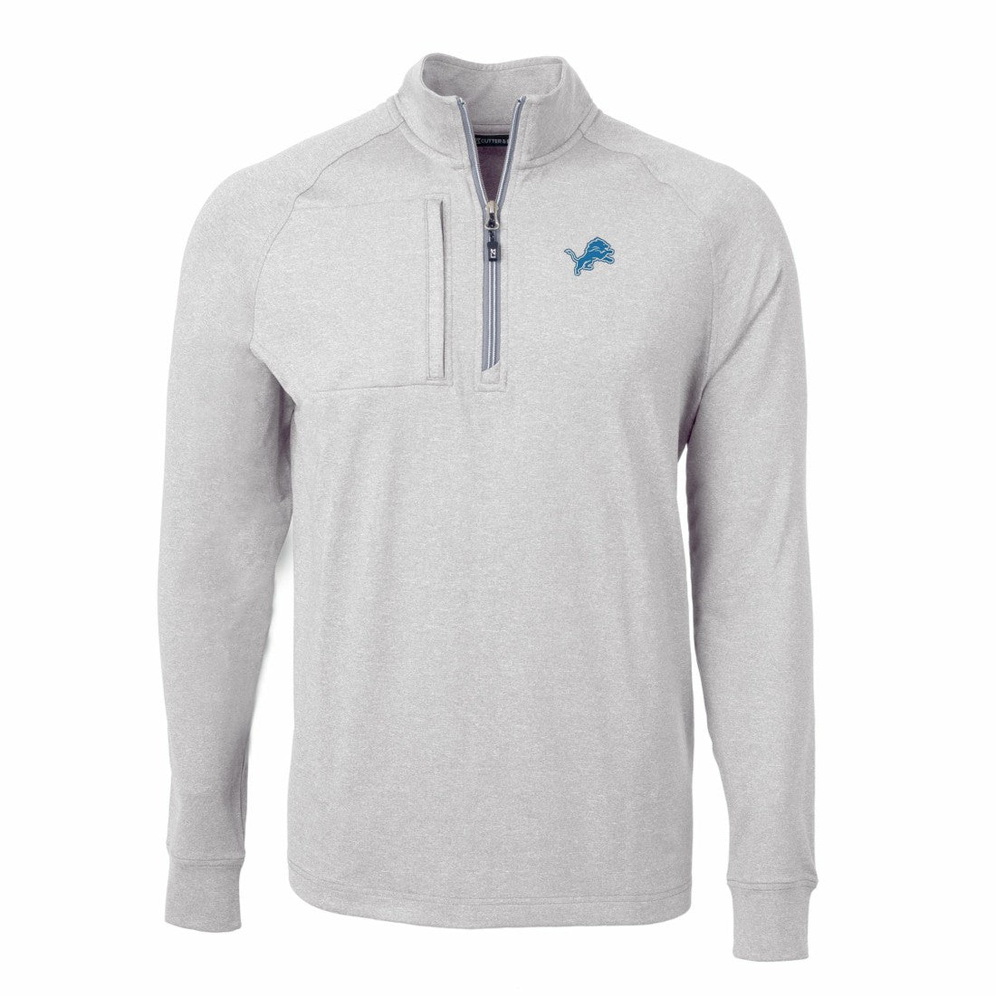 Detroit Lions Cutter & Buck Adapt Eco Knit Quarter-Zip Pullover Top Heather Gray - NFL