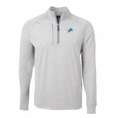 Detroit Lions Cutter & Buck Adapt Eco Knit Quarter-Zip Pullover Top Heather Gray - NFL