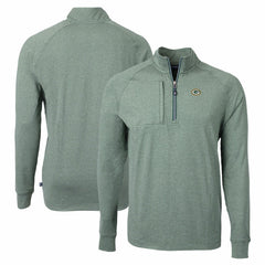 Green Bay Packers Cutter & Buck Adapt Eco Knit Quarter-Zip Pullover Top Heather Green - NFL