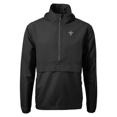 New Orleans Saints Cutter & Buck Charter Eco Recycled Anorak Half-Zip Jacket Black - NFL