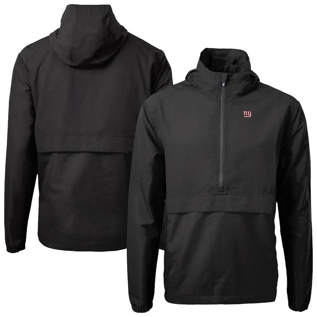 New York Giants Cutter & Buck Charter Eco Recycled Anorak Half-Zip Jacket Black - NFL