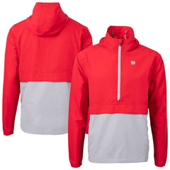 New York Giants Cutter & Buck Charter Eco Recycled Anorak Half-Zip Jacket Red - NFL