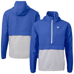 New York Giants Cutter & Buck Charter Eco Recycled Anorak Half-Zip Jacket Blue - NFL