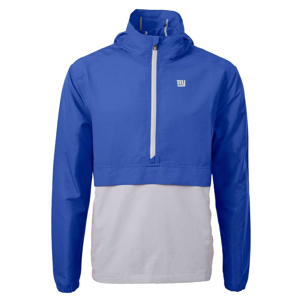 New York Giants Cutter & Buck Charter Eco Recycled Anorak Half-Zip Jacket Blue - NFL