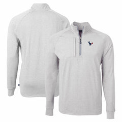 Houston Texans Cutter & Buck Adapt Eco Knit Quarter-Zip Pullover Top Heather Gray - NFL