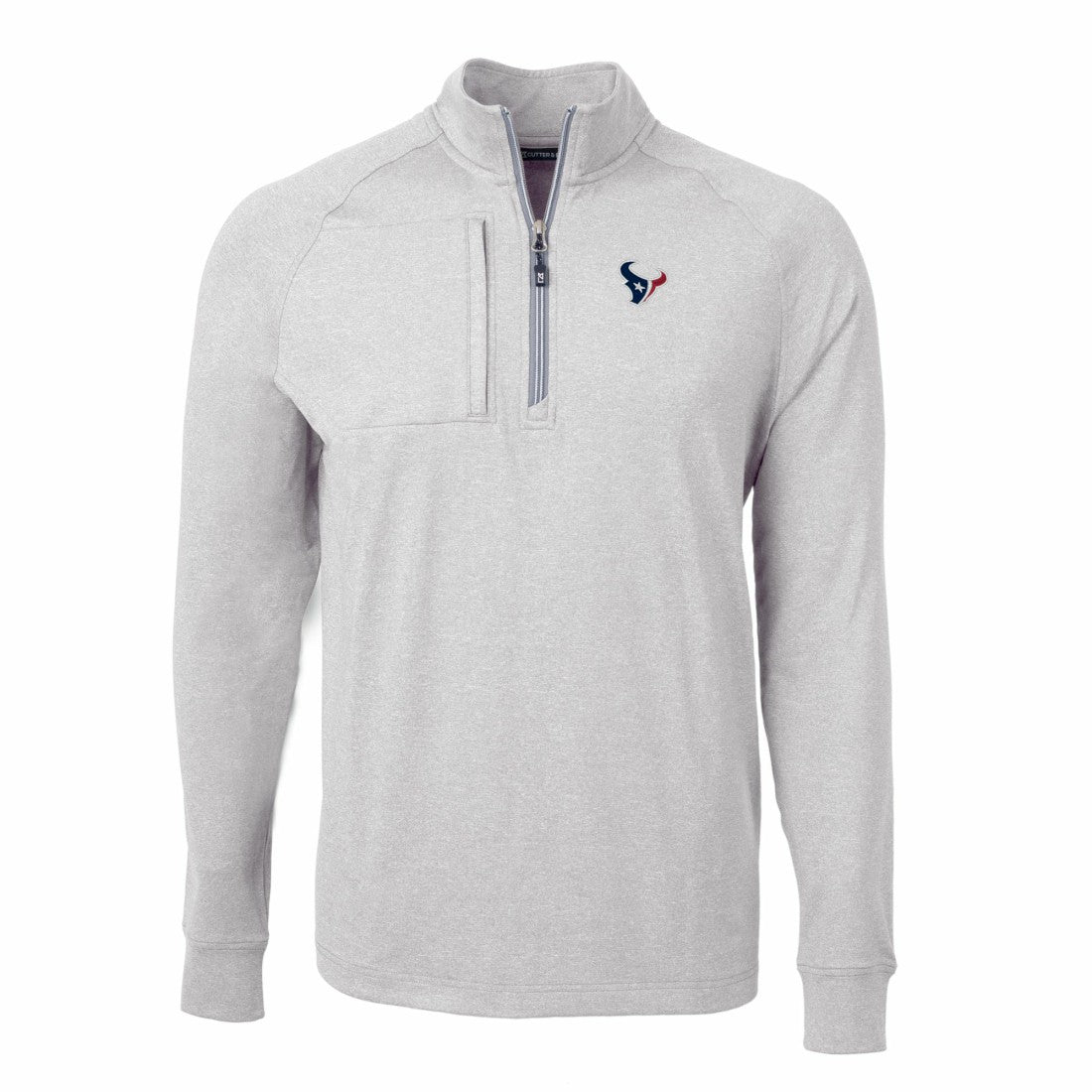 Houston Texans Cutter & Buck Adapt Eco Knit Quarter-Zip Pullover Top Heather Gray - NFL