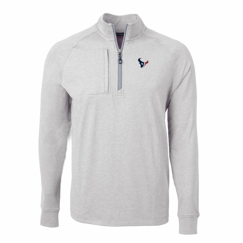 Houston Texans Cutter & Buck Adapt Eco Knit Quarter-Zip Pullover Top Heather Gray - NFL