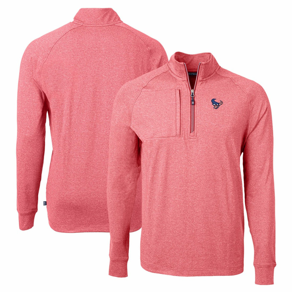 Houston Texans Cutter & Buck Adapt Eco Knit Quarter-Zip Pullover Top Heather Red - NFL