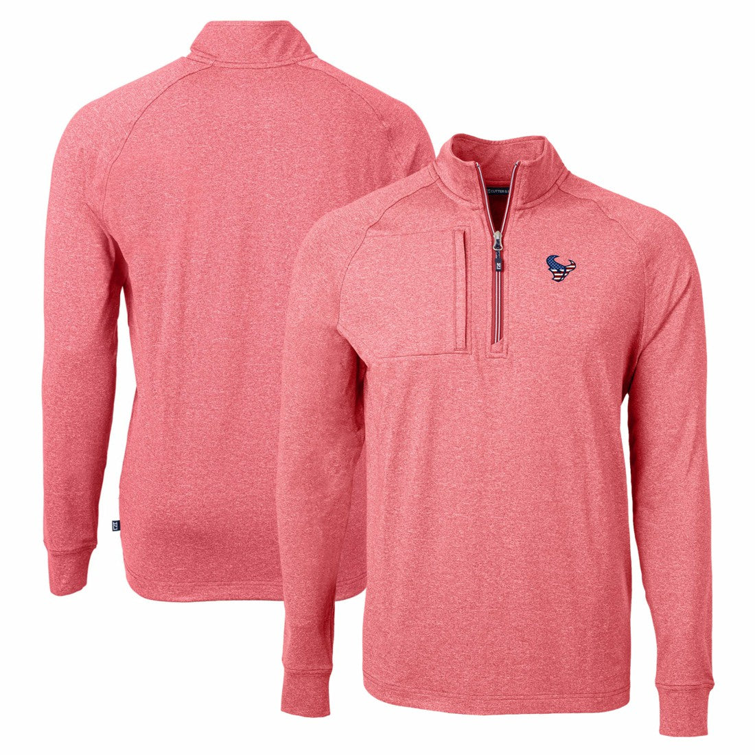 Houston Texans Cutter & Buck Adapt Eco Knit Quarter-Zip Pullover Top Heather Red - NFL