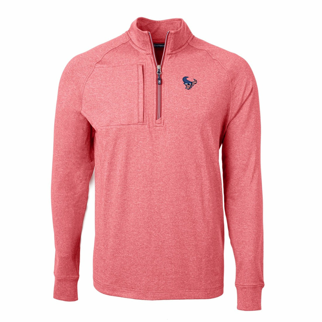 Houston Texans Cutter & Buck Adapt Eco Knit Quarter-Zip Pullover Top Heather Red - NFL