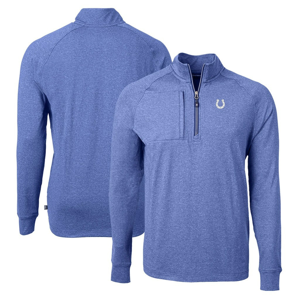 Indianapolis Colts Cutter & Buck Adapt Eco Knit Quarter-Zip Pullover Top Royal - NFL